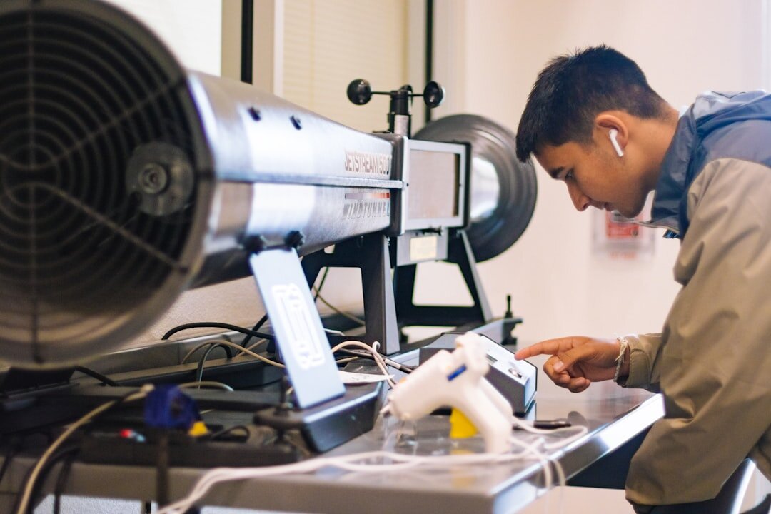 scientist studying climate data