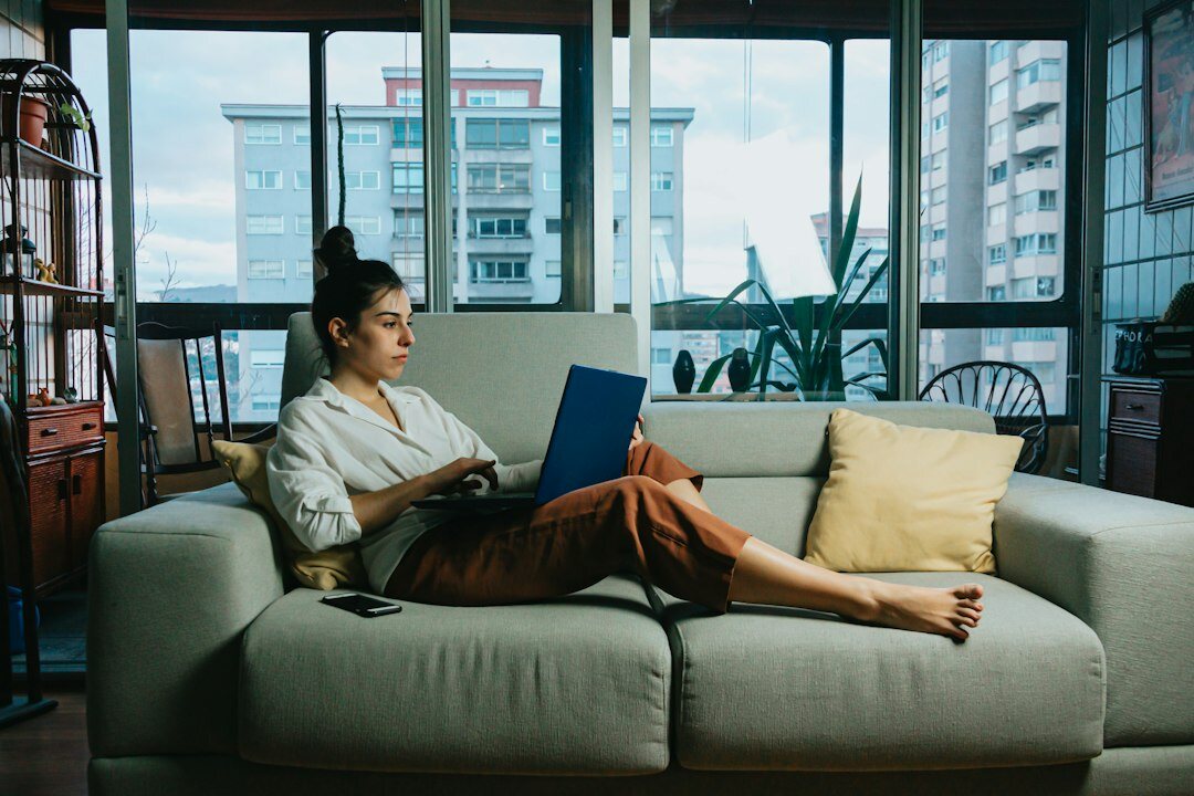 person working from home